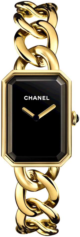 Chanel Premiere Damklocka H3257 Svart/18 karat gult guld 20x28 mm