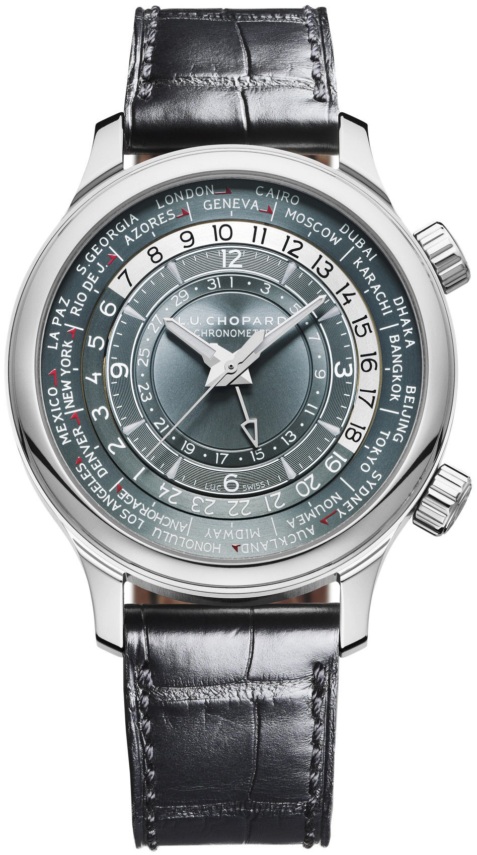 Chopard Herrklocka 161942-9001 L.U.C Blå/Läder Ø42 mm - Chopard