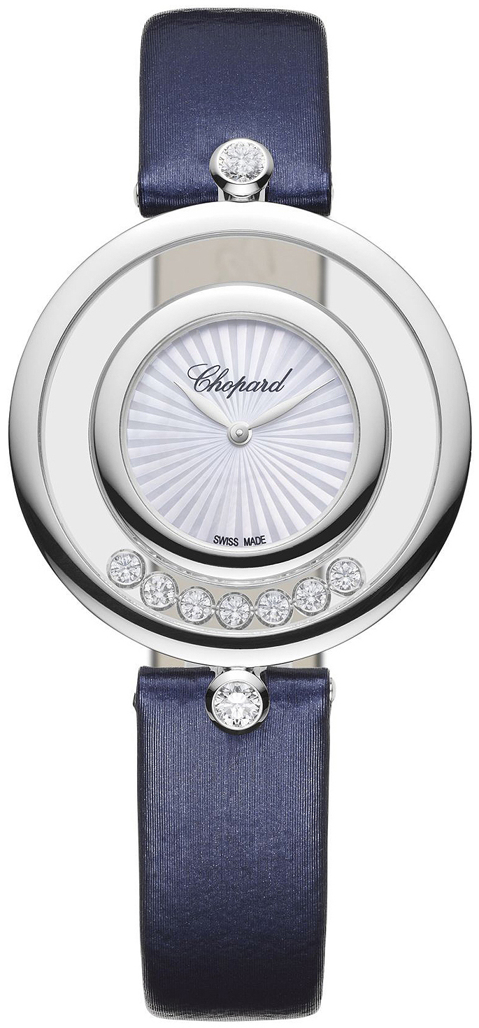 Chopard Damklocka 209426-1001 Happy Diamonds Vit/Satin Ø32 mm - Chopard
