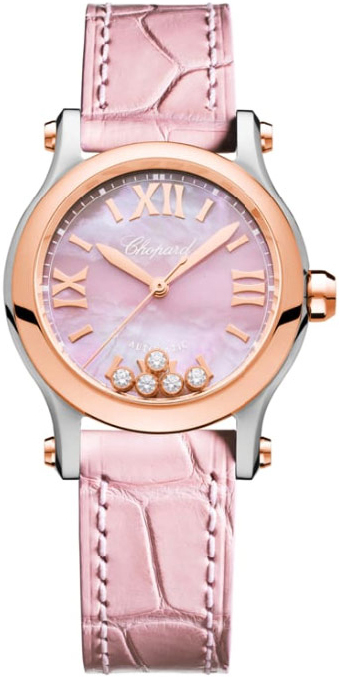 Chopard Damklocka 278573-6011 Happy Sport Rosa/Läder Ø30 mm - Chopard