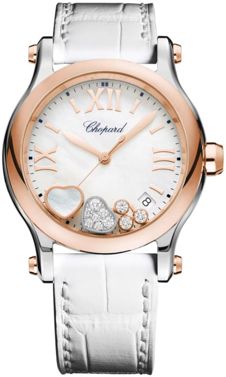 Chopard Damklocka 278582-6009 Happy Sport Vit/Läder Ø36 mm - Chopard