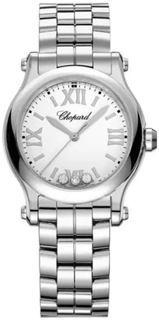 Chopard Damklocka 278590-3002 Happy Sport Vit/Stål Ø30 mm - Chopard