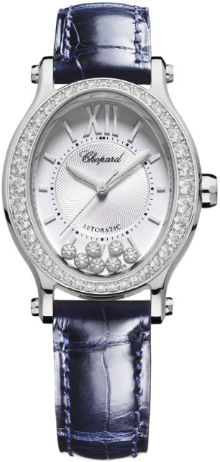 Chopard Damklocka 278602-3003 Happy Sport Silverfärgad/Läder Ø29 mm - Chopard