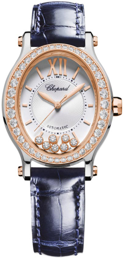Chopard Damklocka 278602-6003 Happy Sport Silverfärgad/Läder Ø29 mm - Chopard