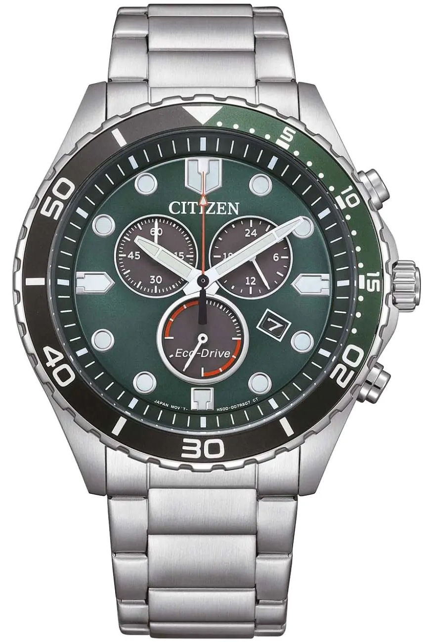 Citizen Herrklocka AT2561-81X Eco Drive Grön/Stål Ø43 mm - Citizen