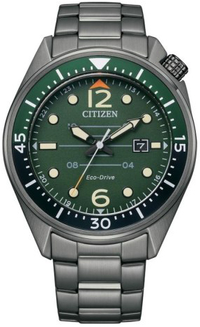 Citizen Herrklocka AW1717-81X Seaplane Grön/Stål Ø44 mm - Citizen