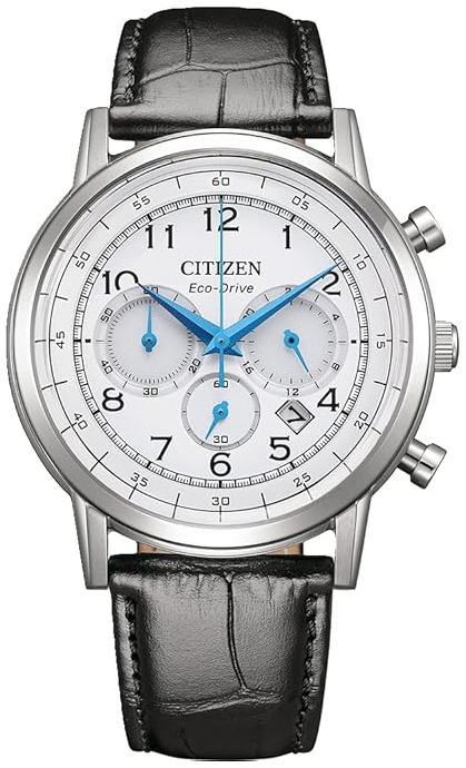 Citizen Herrklocka CA4630-02A Eco-Drive Vit/Läder Ø42 mm