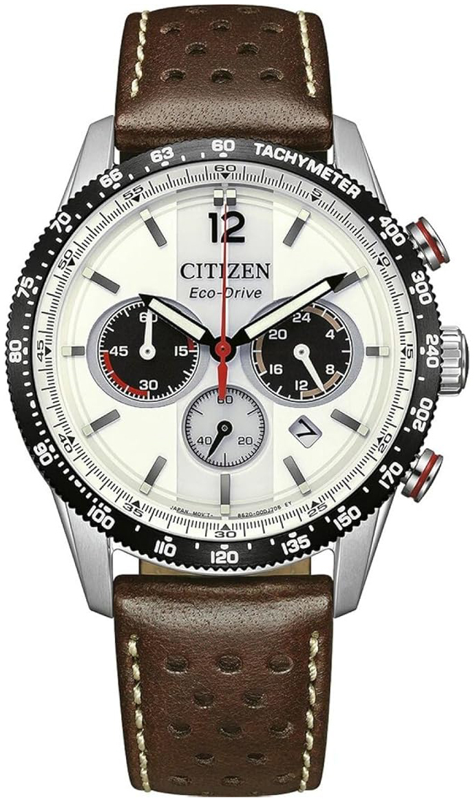 Citizen Herrklocka CA4714-04A Eco-Drive Vit/Läder Ø40 mm