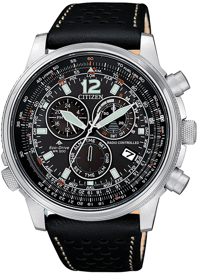 Citizen Herrklocka CB5860-19E Svart/Läder Ø45 mm - Citizen