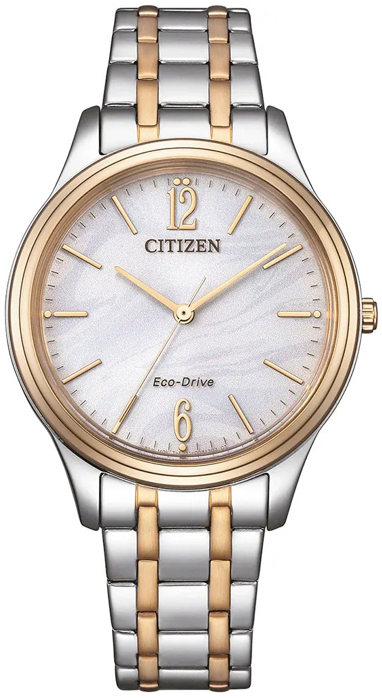 Citizen Damklocka EM0416-78A Elegance Vit/Roséguldstonat stål Ø34 - Citizen