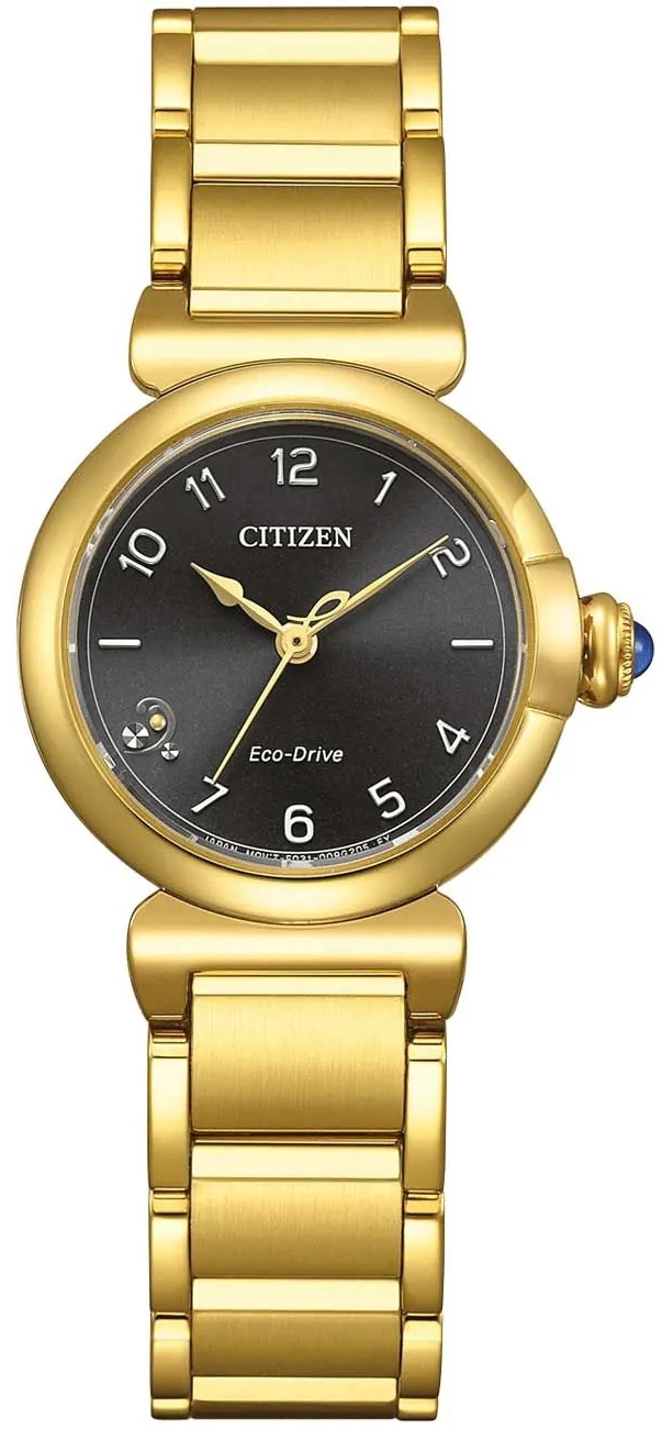 Citizen Damklocka EM1132-88H Eco Drive Svart/Guldtonat stål Ø26 mm - Citizen