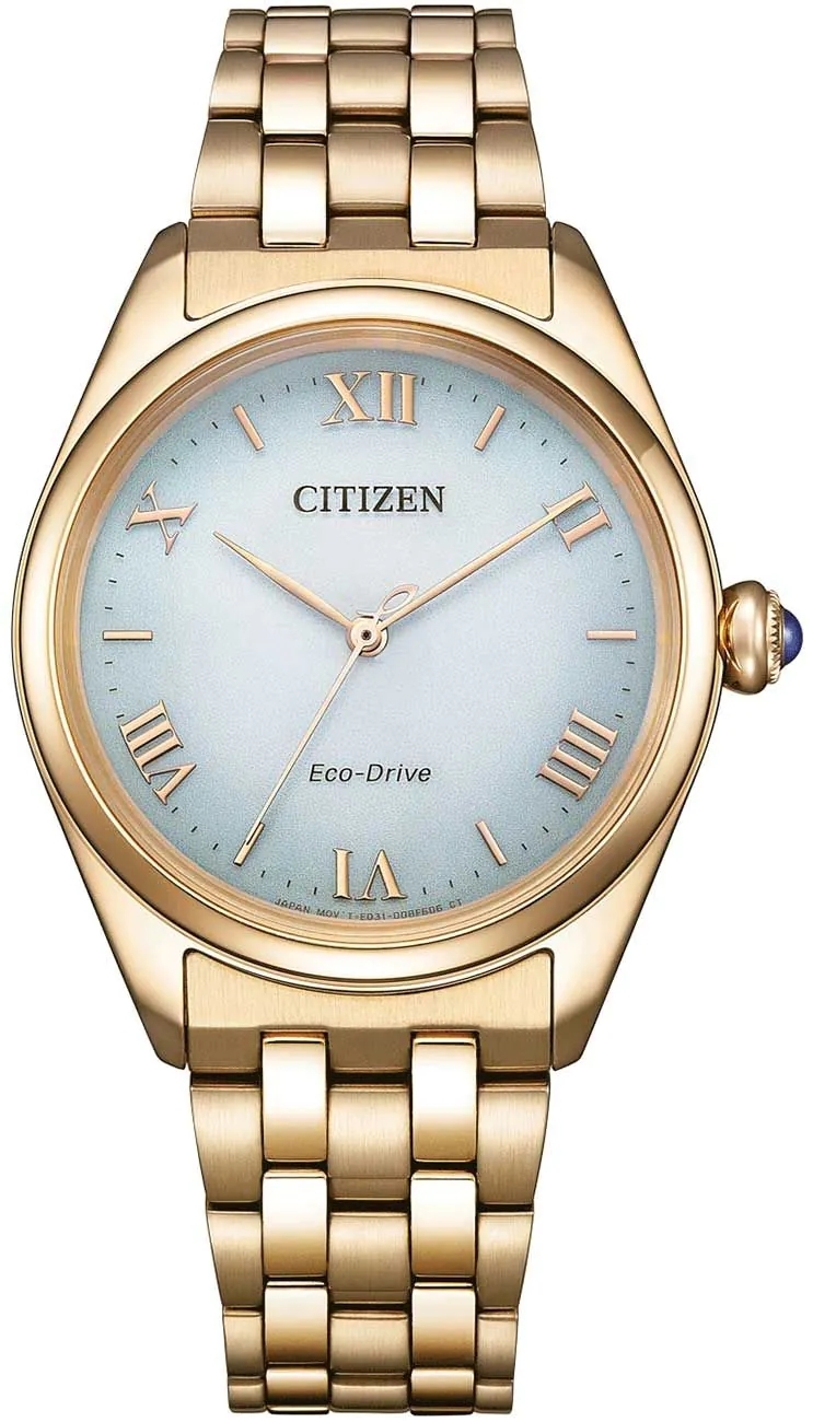 Citizen Damklocka EM1143-81X Eco Drive Blå/Guldtonat stål Ø33 mm - Citizen