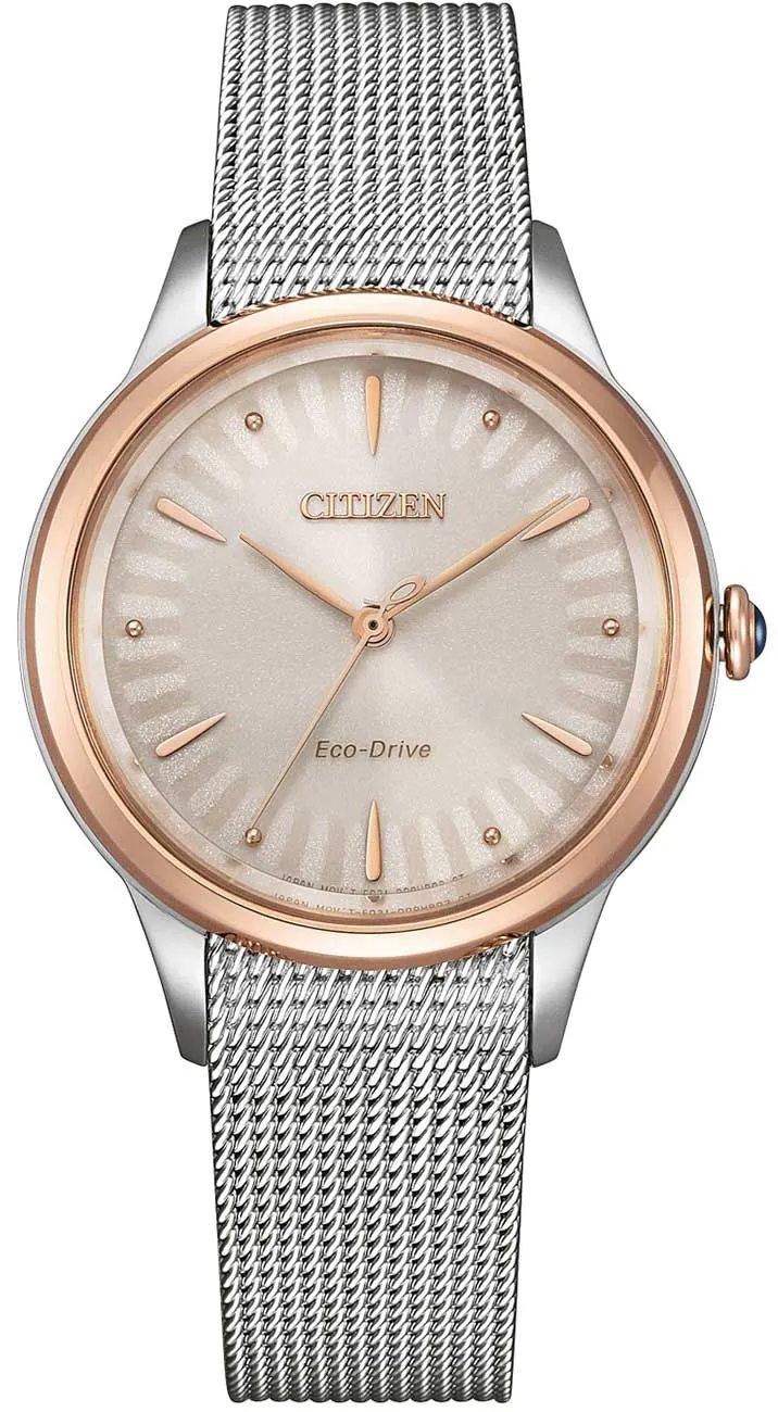 Citizen Damklocka EM1156-80X Eco Drive Champagnefärgad/Stål Ø32 mm - Citizen