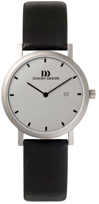 Danish Design Classic Damklocka 3326183 Silverfärgad/Läder Ø28 mm - Danish Design