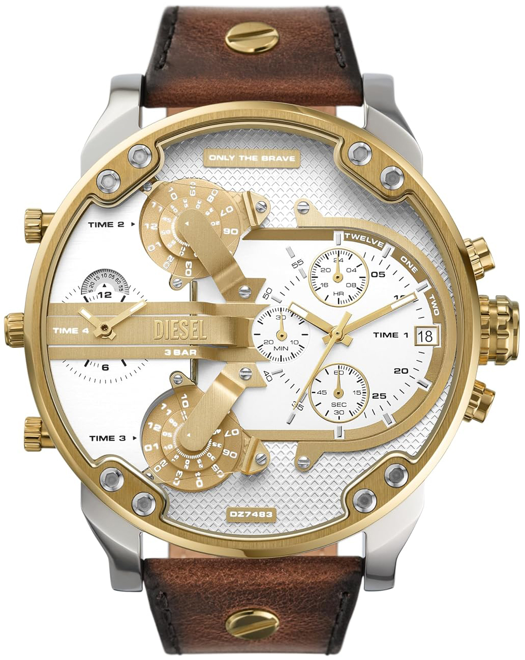 Diesel Herrklocka DZ7483 Mr. Daddy Silverfärgad/Läder Ø57 mm - Diesel