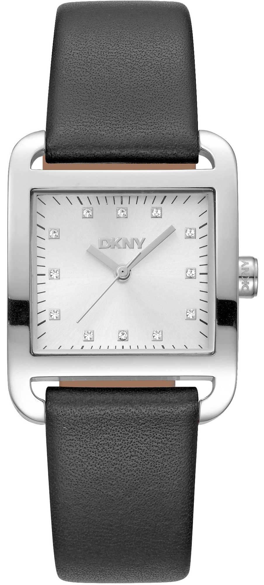 DKNY Damklocka DK1L004L0015 City Midi Silverfärgad/Läder 35x27 mm - DKNY