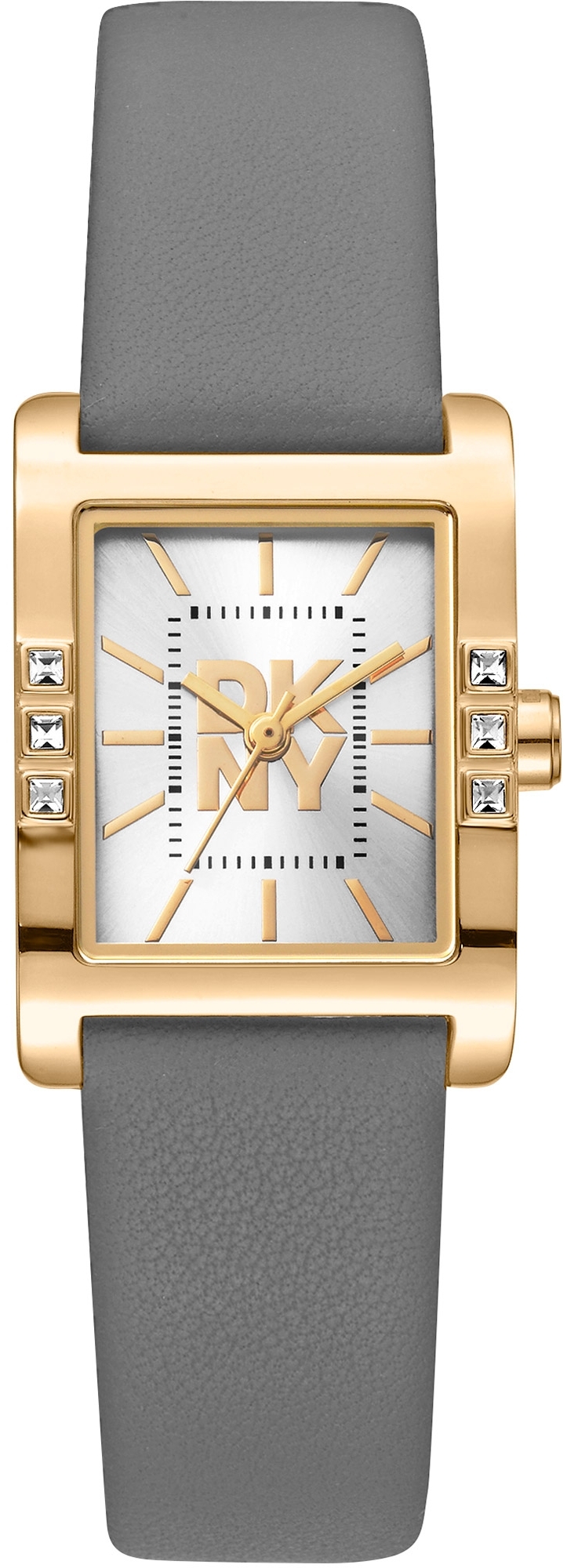 DKNY Damklocka DK1L008L0025 Westside Glitz Silverfärgad/Läder 30x22 - DKNY