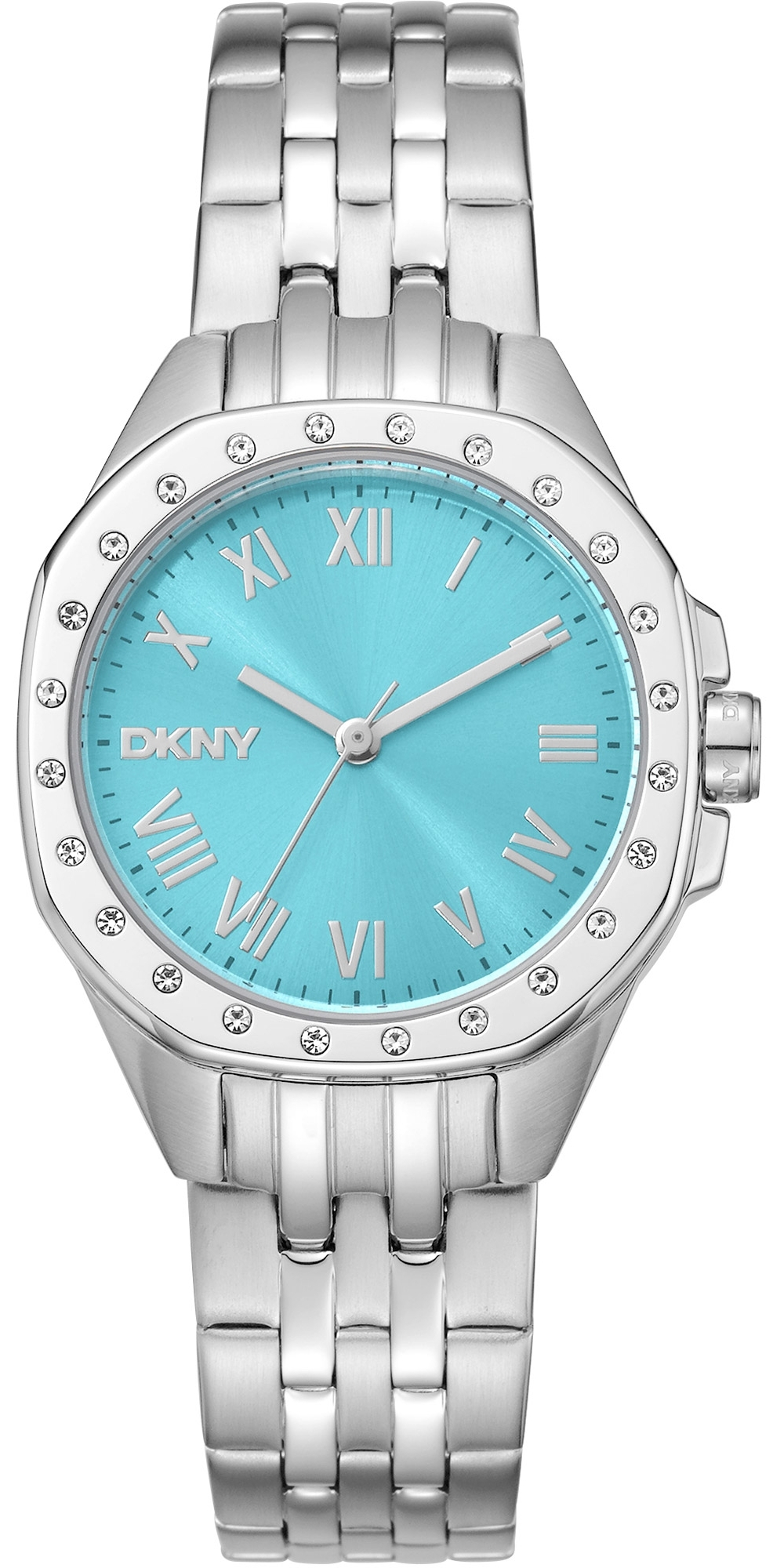 DKNY Damklocka DK1L013M0055 Brooklyn Mini Turkos/Stål Ø30 mm - DKNY