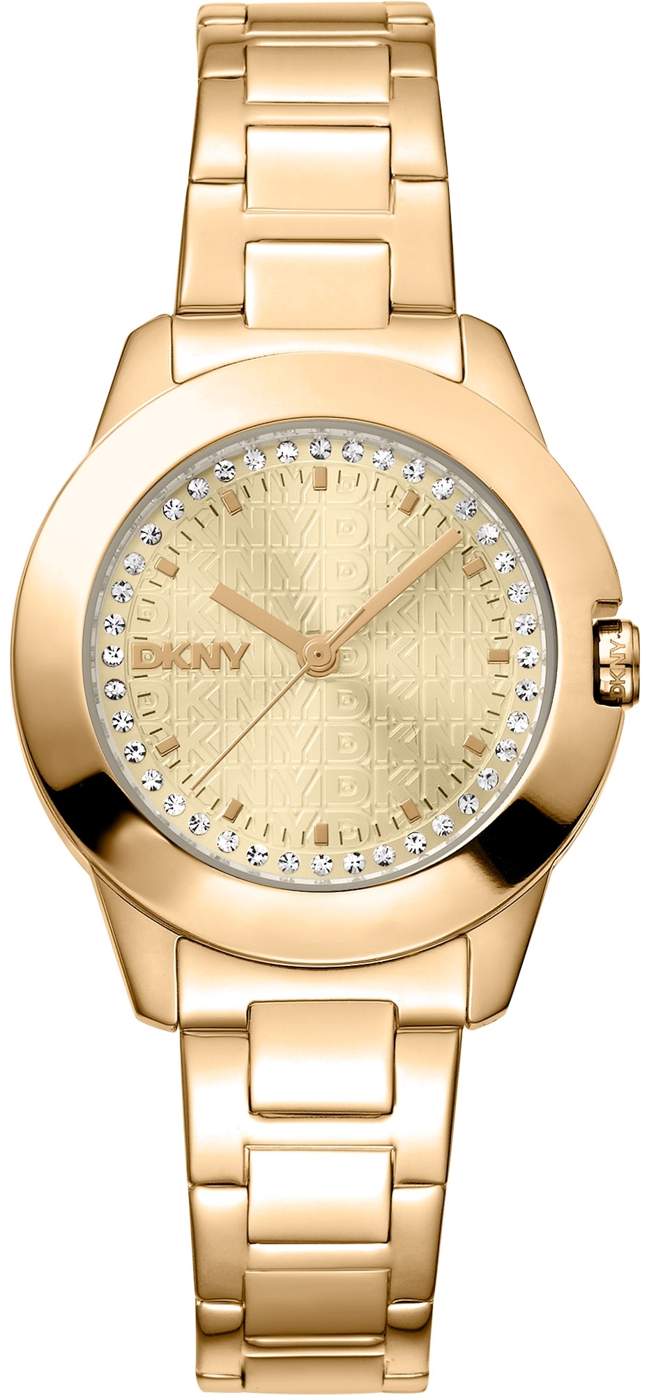 DKNY Damklocka DK1L021M0055 Park Ave Logo Guldtonad/Guldtonat stål