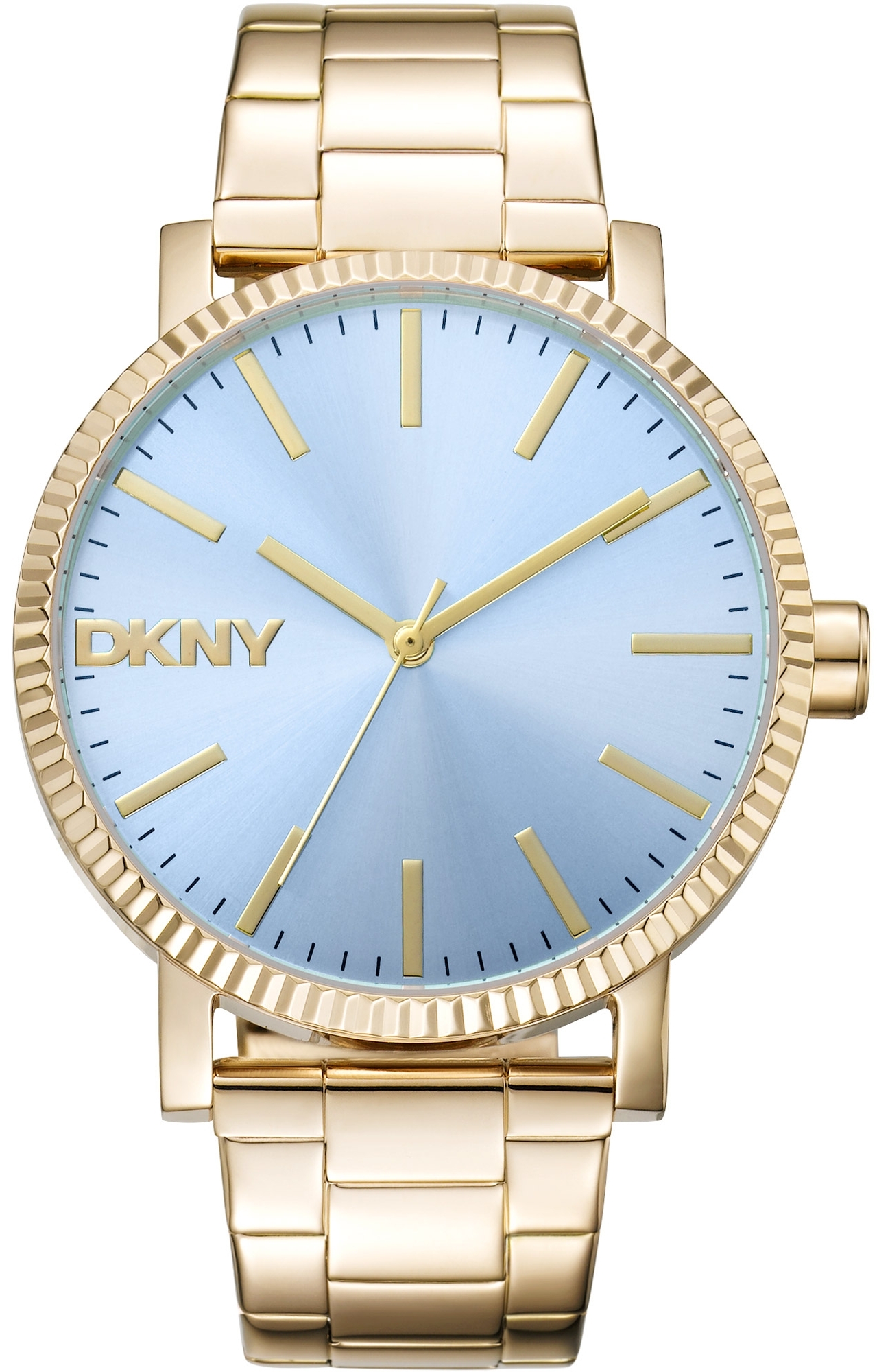 DKNY Damklocka DK1L034M0055 Soho Maxi Blå/Guldtonat stål Ø40 mm - DKNY