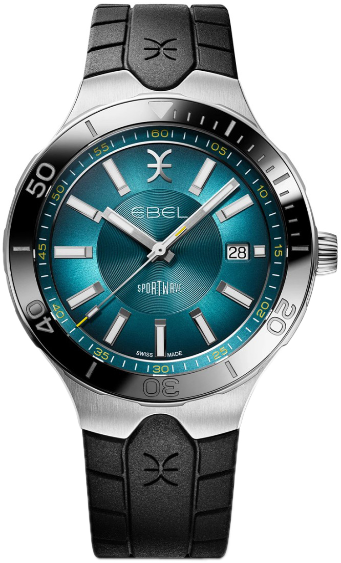 Ebel Herrklocka 1216672 Sport Wave Blå/Gummi Ø41 mm - Ebel