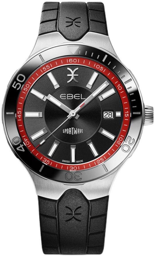 Ebel Herrklocka 1216674 Sport Wave Svart/Gummi Ø41 mm - Ebel