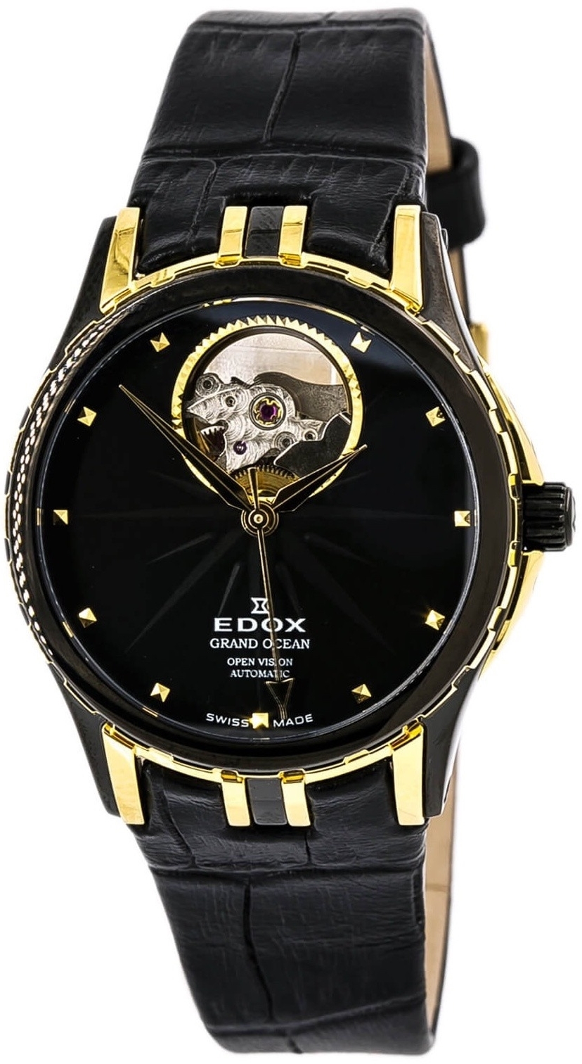 Edox Damklocka 85012-357JN-NID Grand Ocean Svart/Läder Ø33 mm - Edox