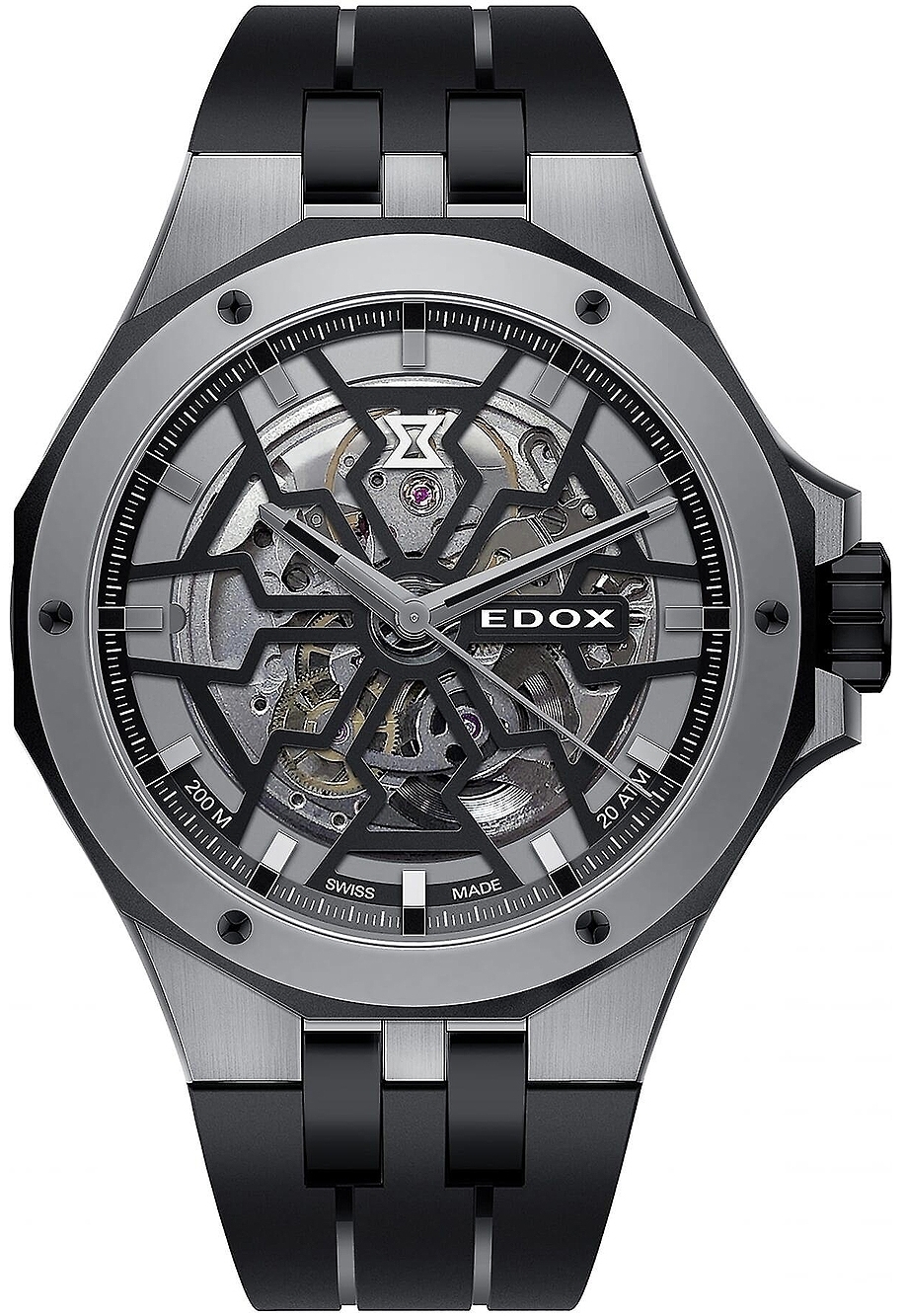 Edox Herrklocka 85303-357GN-NGN Delfin Silverfärgad/Gummi Ø43 mm - Edox