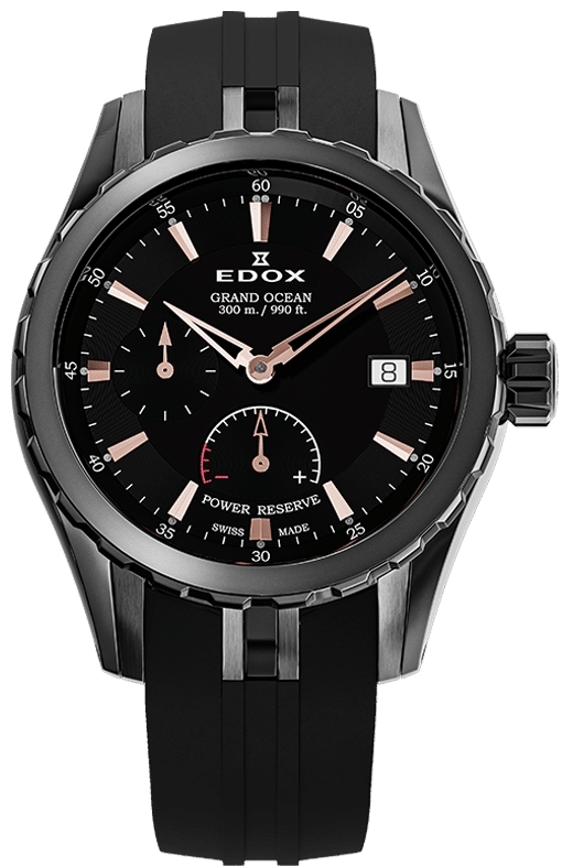 Edox Herrklocka 94500-357GNCA-NIR Grand Ocean Svart/Gummi &Oslash;40 mm