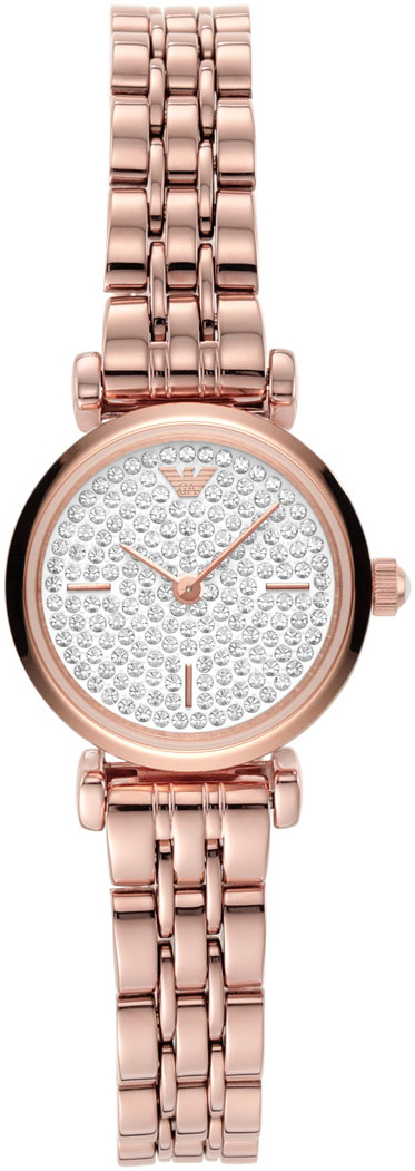 Emporio Armani Damklocka AR11266 Gianni T-Bar Vit/Roséguldstonat