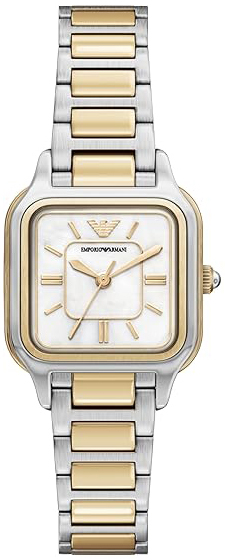 Emporio Armani Damklocka AR11745 Vit/Gulguldtonat st&aring;l