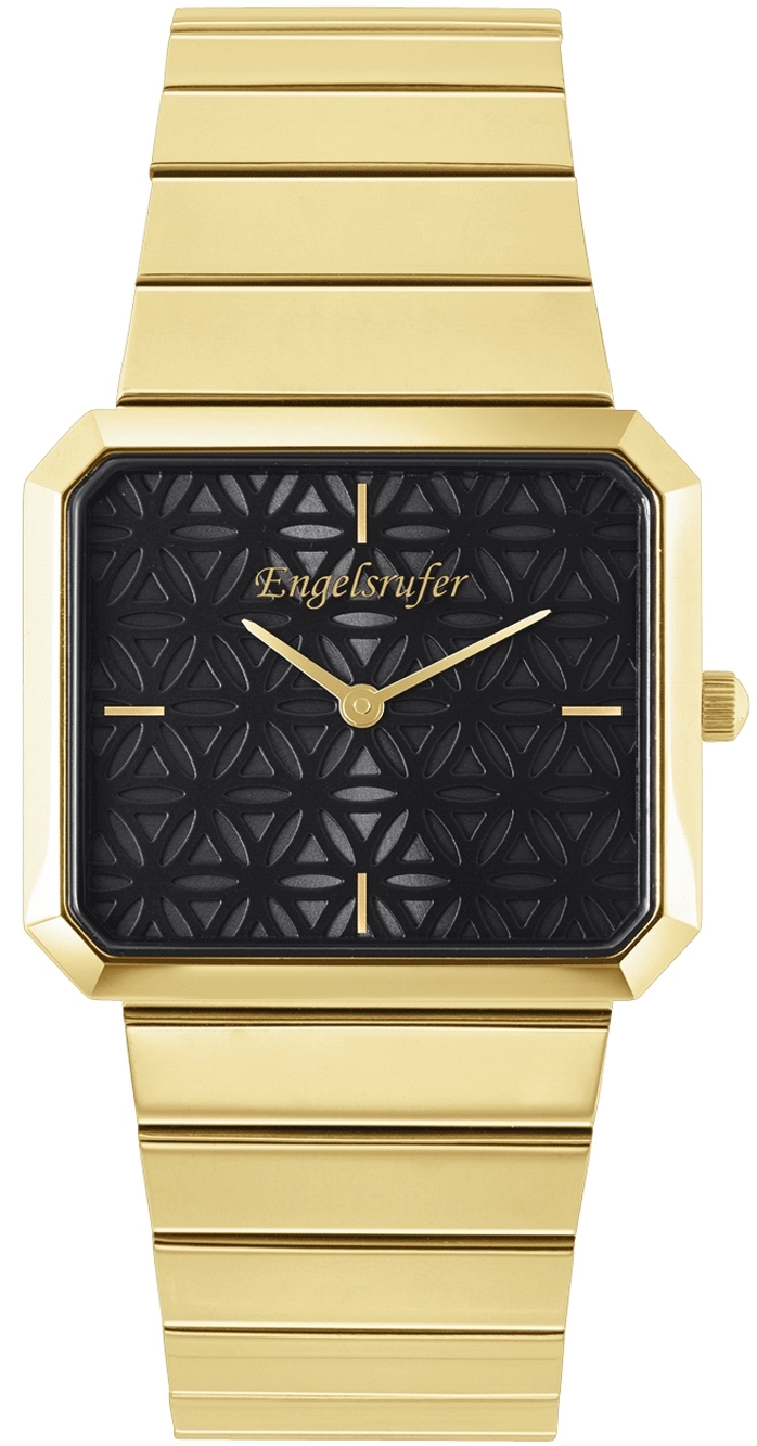 Engelsrufer Damklocka ERWA-LIFL-SG-CG Flower Svart/Gulguldtonat stål - Engelsrufer