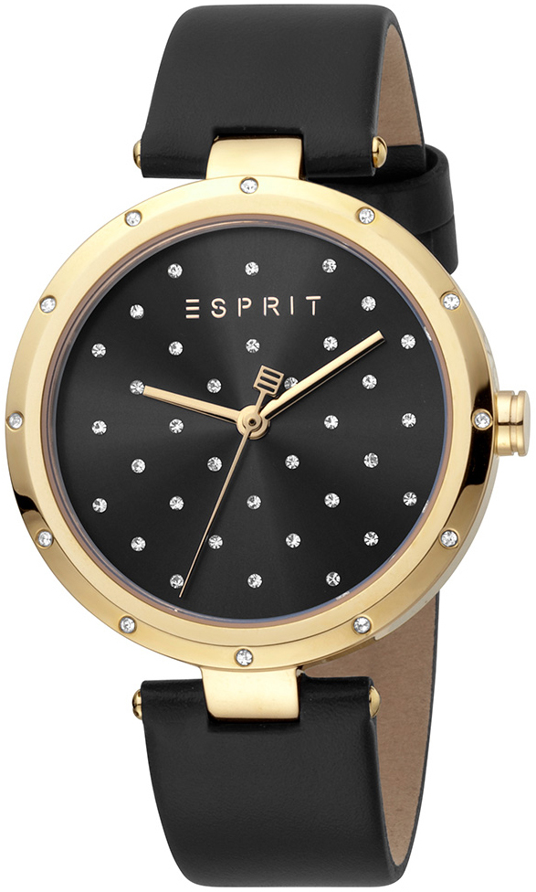 Esprit Damklocka ES1L214L0025 Svart/Läder Ø38 mm - Esprit