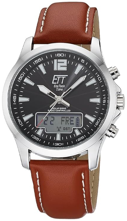 ETT Eco Tech Time Herrklocka EGA-11713-21L Svart/Läder Ø45 mm