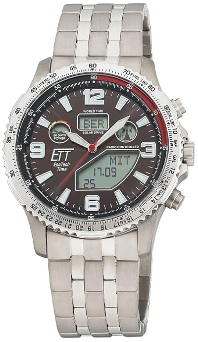 ETT Eco Tech Time Herrklocka EGT-11720-22M Funk Brun/Titan &Oslash;45 mm