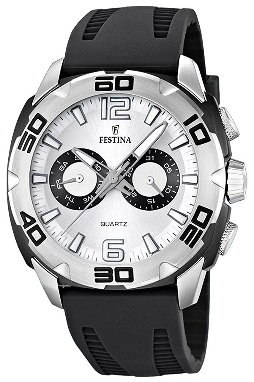 Festina Herrklocka F16665-1 Silverfärgad/Gummi Ø47 mm - Festina