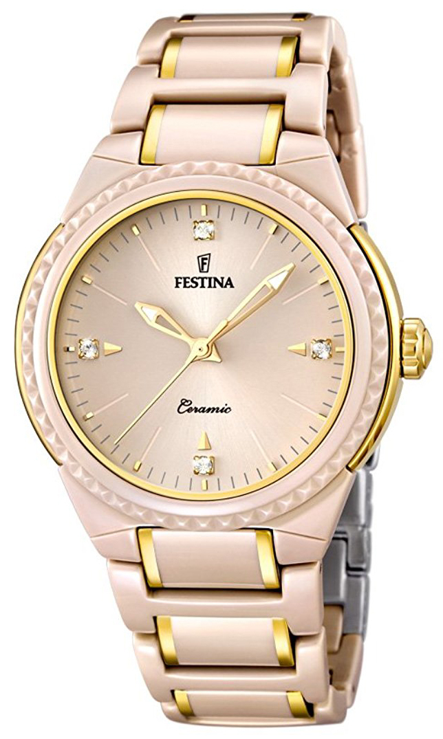 Festina Damklocka F16698-3 Rosa/Gulguldtonat stål Ø35 mm - Festina