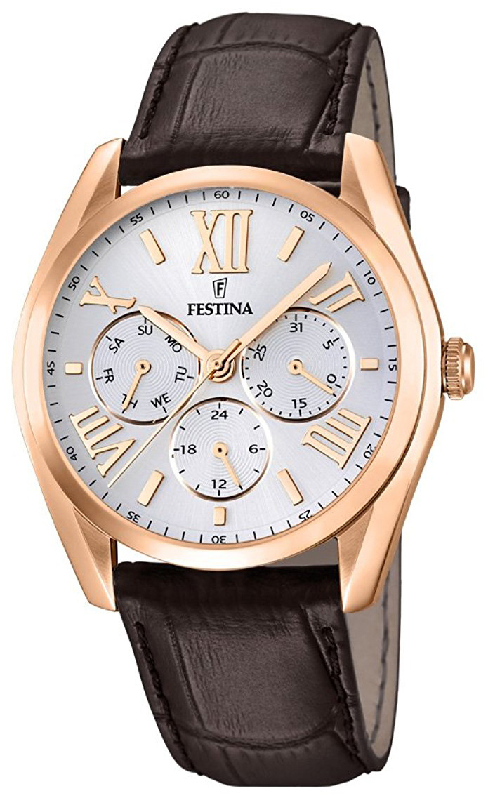 Festina Herrklocka F16754-1 Silverfärgad/Läder Ø42 mm - Festina