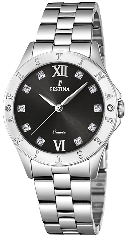 Festina Dress Damklocka F16925-B Svart/Stål Ø33 mm - Festina