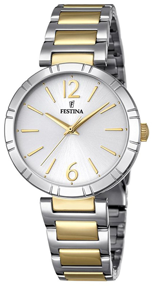 Festina Damklocka F16937-1 Silverfärgad/Gulguldtonat stål Ø33 mm - Festina