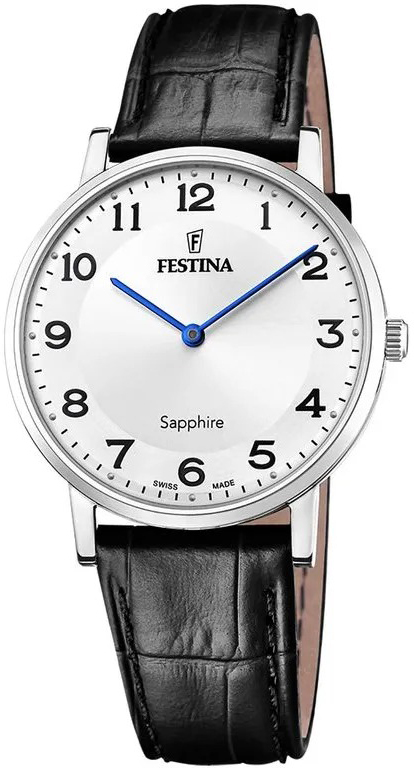 Festina Herrklocka F20012-5 Swiss Made Vit/Läder Ø39.9 mm - Festina