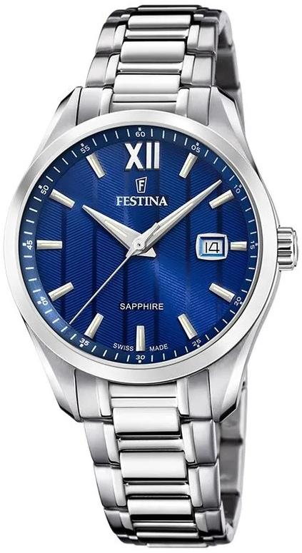 Festina Herrklocka F20026-2 Swiss Made Blå/Stål Ø37.5 mm - Festina