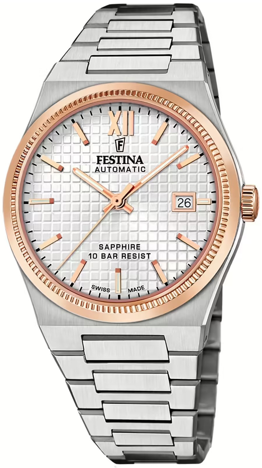 Festina Herrklocka F20030-1 Swiss Made Silverfärgad/Stål Ø40 mm - Festina