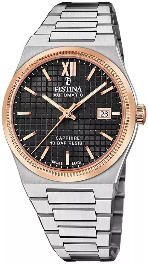Festina Herrklocka F20030-3 Swiss Made Svart/Stål Ø40 mm - Festina