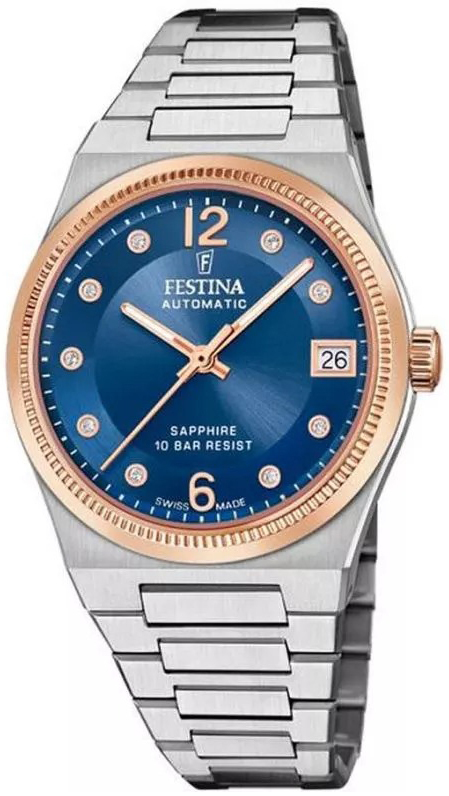 Festina Damklocka F20031-2 Swiss Made Blå/Stål Ø35 mm - Festina