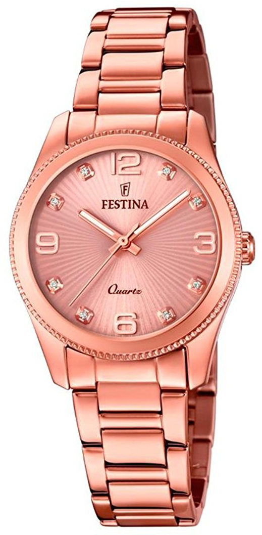 Festina Damklocka F20211-1 Roséguldstonad/Roséguldstonat stål Ø31 mm - Festina