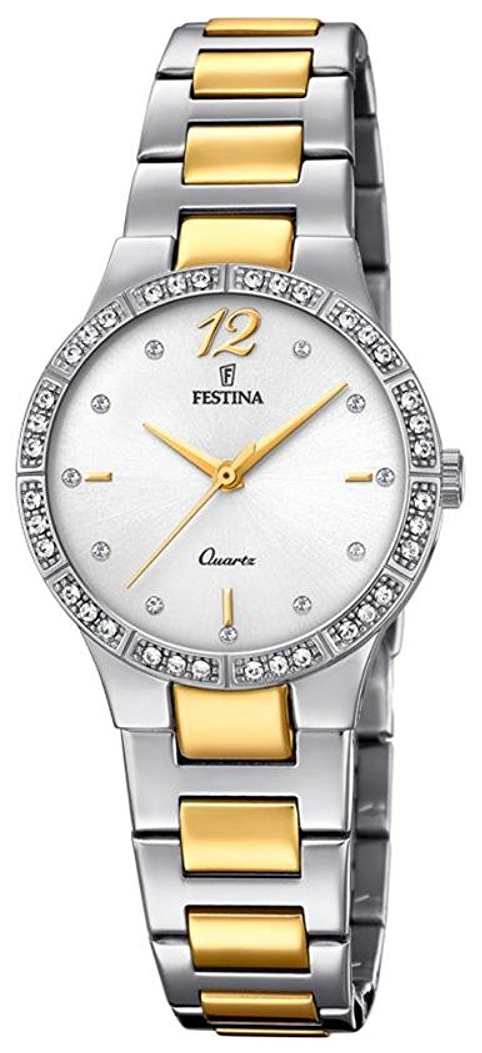 Festina Damklocka F20241-1 Vit/Gulguldtonat stål Ø29 mm - Festina