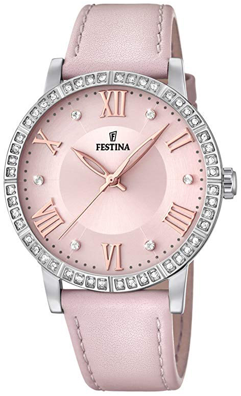 Festina Damklocka F20412-2 Roséguldstonad/Läder Ø37 mm - Festina