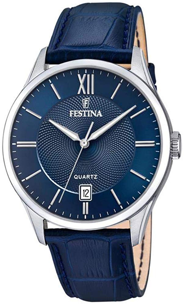 Festina Herrklocka F20426-2 Classic Blå/Läder Ø43 mm - Festina