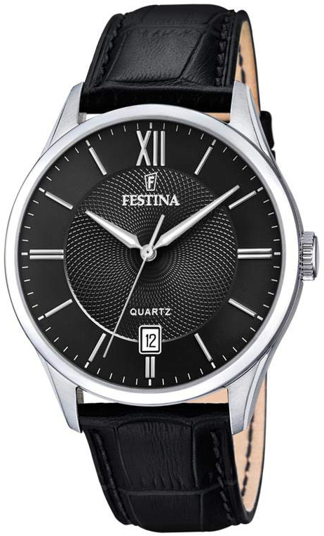 Festina Herrklocka F20426-3 Classic Svart/Läder Ø43 mm - Festina